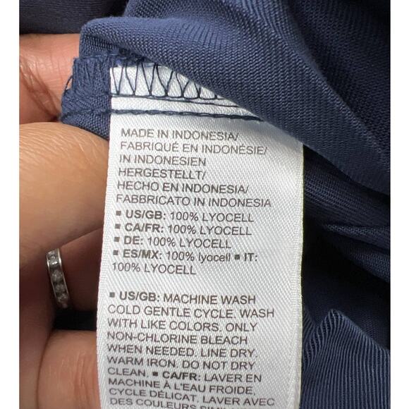 Daily Ritual Women's Large Blue Sleeveless Tencel Shorts Romper Drawstring Top - Picture 7 of 9